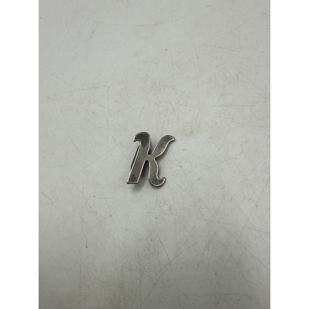 Vintage Silver Tone Initial Letter K Stick Pin Stopper Replacement Accessory